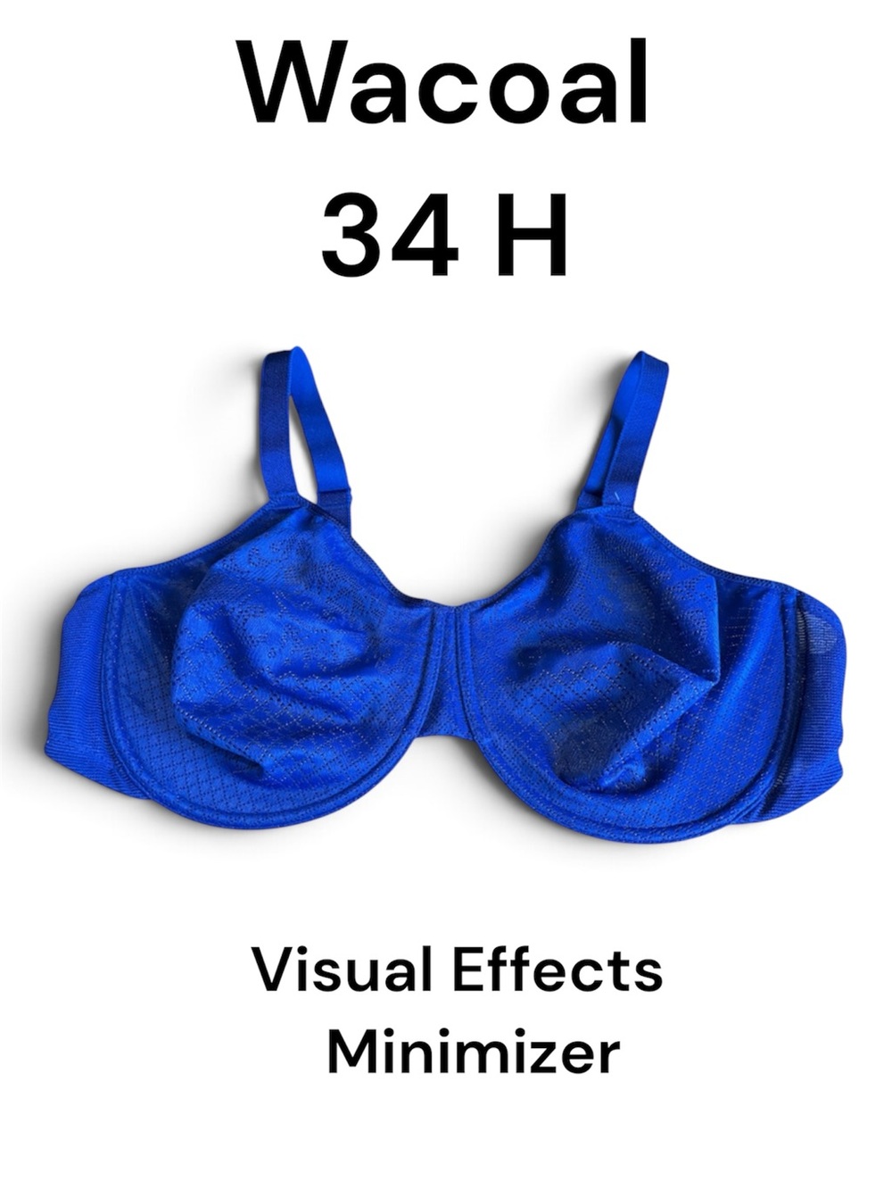 Wacoal Bra Royal Blue Visual Effects Minimizer Size 34 H